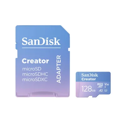 SanDisk Creator マイクロsdカード microSDXC 128GB UHS-I U3 V30 A2 4K R:190MB/s W:90MB/s SDSQXAA-128G-GN6MS SDアダプタ付 Switch対応