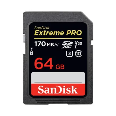 SanDisk Extreme Pro UHS-I U3 SDXC 64GB class10 超高速170MB/s V30 4K Ultra HD対応 SDSDXXY-064G-GN4IN 海外向けパッケージ品