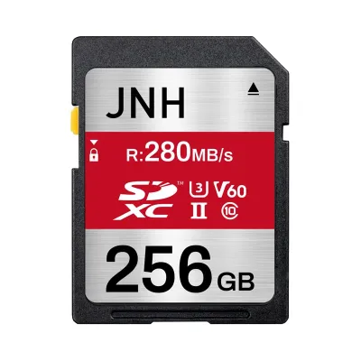 JNH SDXCカード 256GB UHS-II U3 V60 R:280MB/s W:195MB/s Class10 4K Ultra HD動画対応 SDカード メモリーカード V60 5年保証