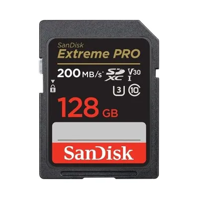 SanDisk Extreme PRO SDXCカード 128GB UHS-I U3 V30 R:200MB/s W:90MB/s 4K Ultra HD対応 SDSDXXD-128G-GN4IN 海外パッケージ品