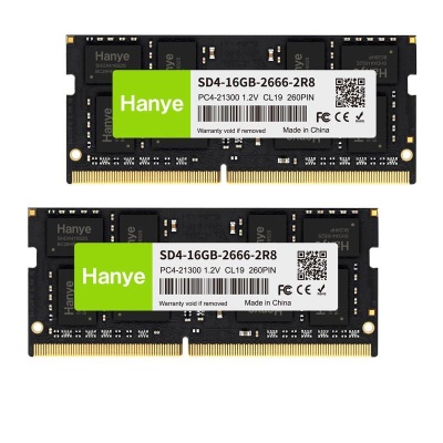 Hanye ノートPC用メモリ PC4-21300(DDR4-2666) 32GB(16GBx2枚) SODIMM 1.2V CL19 260pin SD4-16GB-2666-2R8 国内正規代 理店品 5年保証