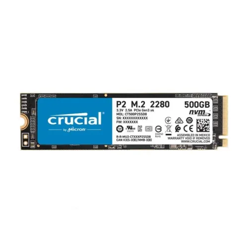 Crucial クルーシャル 500GB NVMe PCIe M.2 SSD P2シリーズ Type2280 CT500P2SSD8 5年保証 グローバル パッケージ