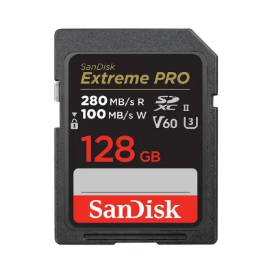 SanDisk Extreme PRO SDXCカード SDカード 128GB UHS-II サンディスク U3 V60 6K 4K R:280MB/s W:100MB/s SDSDXEP-128G-GN4IN