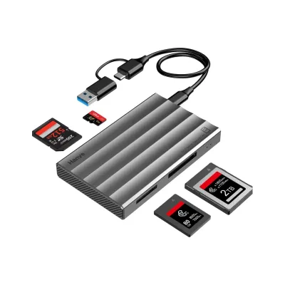 Hanye 4in1 カードリーダー USB 3.2 Gen2 SD/TF(Micro SD)/ CFA/CFBカードリーダ 高速転送 同時読み書き アルミ合金 高耐久