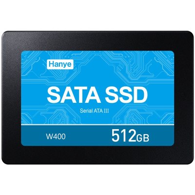Hanye製 SSD 512GB 内蔵 2.5インチ 7mm SATAIII 6Gb/s R:520MB/s 3D Nand 高耐久TLC アルミ製筐体 W400 国内3年保証