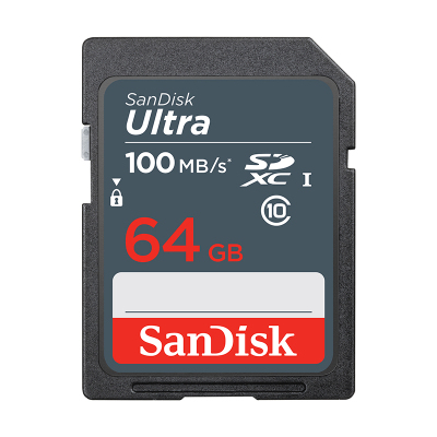 SDXCカード Ultra 64GB UHS-I U1 R:100MB/s Class10 SanDisk サンディスク SDカードSDSDUNR-064G-GN3IN海外向けパッケージSA1209UNR