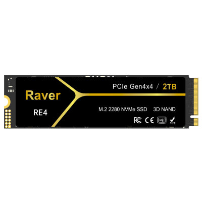 Raver 2TB 3D NAND TLC　 NVMe SSD PCIe Gen 4x4 放熱シート付 R:7400MB/s W:6400MB/s M.2 2280 5年保証 PS5 Pro/PS5 Slim/PS5動作確認済み
