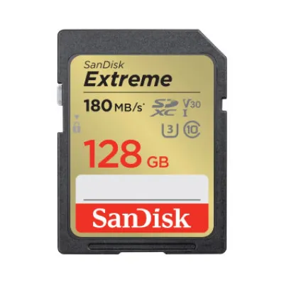 SanDisk Extreme SDカード SDXCカード 128GB UHS-I U3 V30 R:180MB/s W:90MB/s 4K Ultra HD対応 SDSDXVA-128G-GNCIN 海外パッケージ品