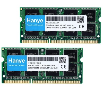 Hanye ノートPC用メモリ DDR3 1600 PC3 12800 16GB(8GBx2枚) SODIMM 1.5V CL11 204 PIN 5年保証