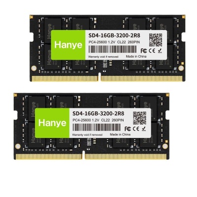 Hanye ノートPC用メモリ PC4-25600(DDR4-3200) 32GB(16GBx2枚) SODIMM 1.2V CL22 260pin SD4-16GB-3200-2R8 国内正規代 理店品 5年保証