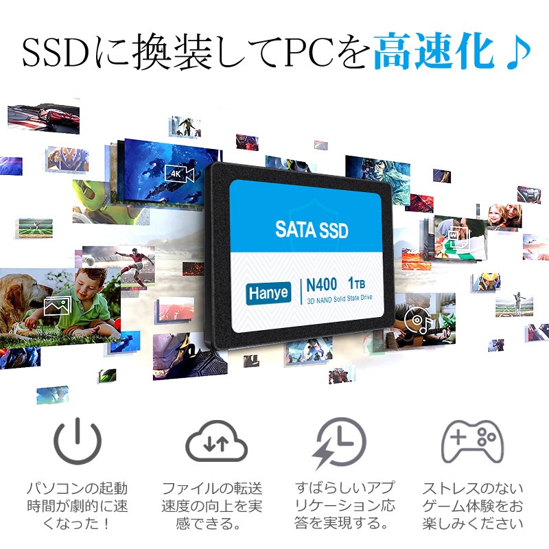 特価セール Hanye製 SSD 1TB 3D Nand TLC 高耐久性 内蔵 2.5インチ 7mm
