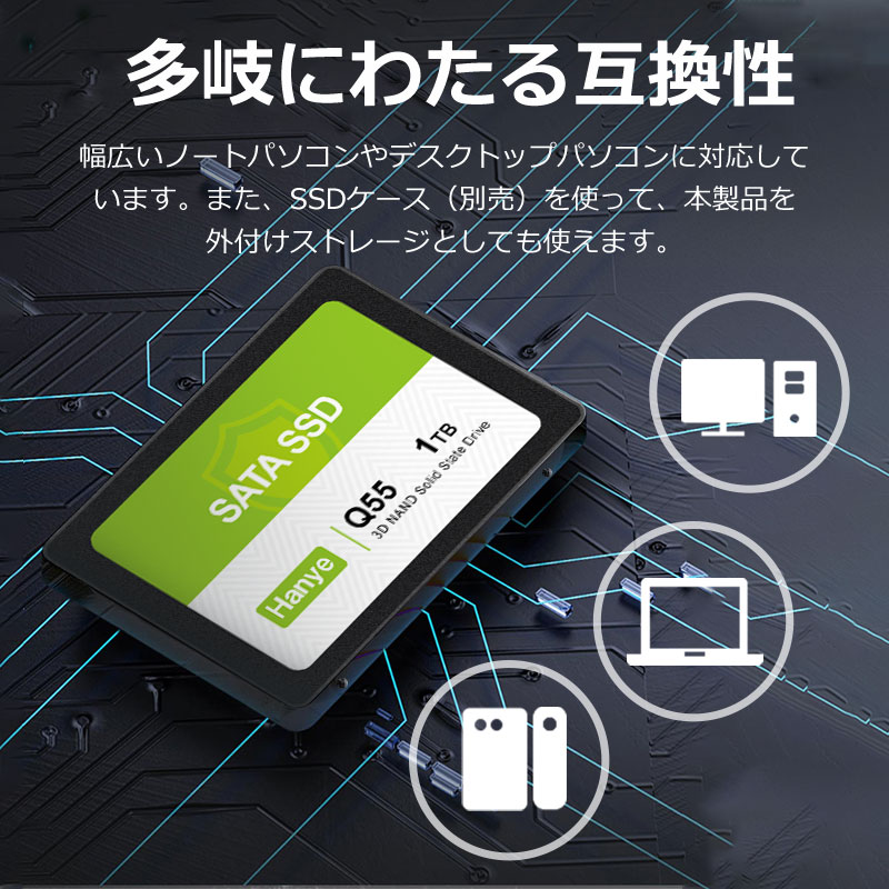 Hanye SSD 256GB 内蔵型 2.5インチ 7mm SATAIII 6Gb/s 520MB/s 3D NAND